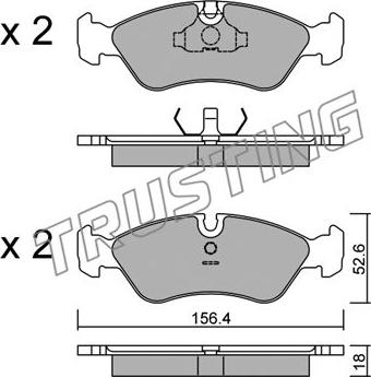 Trusting 119.0 - Тормозные колодки, дисковые, комплект autosila-amz.com