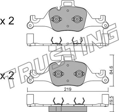 Trusting 1145.0 - Тормозные колодки, дисковые, комплект autosila-amz.com