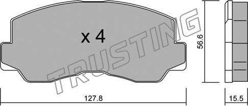 Trusting 114.0 - Тормозные колодки, дисковые, комплект autosila-amz.com