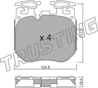 Trusting 1147.0 - Тормозные колодки, дисковые, комплект autosila-amz.com