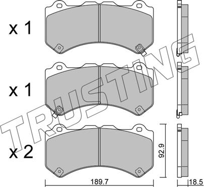 Trusting 1156.0 - Тормозные колодки, дисковые, комплект autosila-amz.com