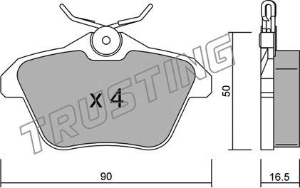 Trusting 115.0 - Тормозные колодки, дисковые, комплект autosila-amz.com