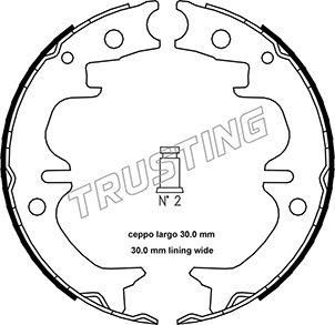 Trusting 115.314 - Комплект тормозов, ручник, парковка autosila-amz.com