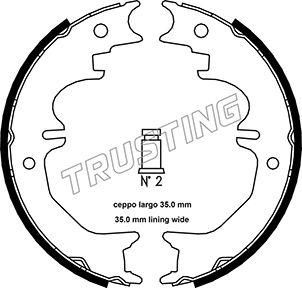 Trusting 115.313 - Комплект тормозов, ручник, парковка autosila-amz.com