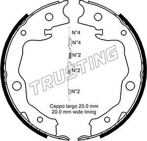 Trusting 115.322K - Комплект тормозов, ручник, парковка autosila-amz.com