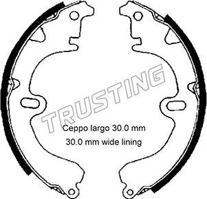 Trusting 115.274 - Комплект тормозных колодок, барабанные autosila-amz.com