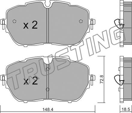 Trusting 1105.0 - Тормозные колодки, дисковые, комплект autosila-amz.com