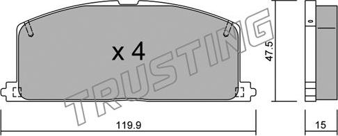 Trusting 110.0 - Тормозные колодки, дисковые, комплект autosila-amz.com