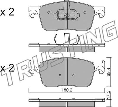 Trusting 1107.0 - Тормозные колодки, дисковые, комплект autosila-amz.com