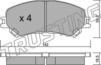 Trusting 1111.0 - Тормозные колодки, дисковые, комплект autosila-amz.com