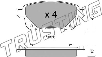 Trusting 1112.0 - Тормозные колодки, дисковые, комплект autosila-amz.com