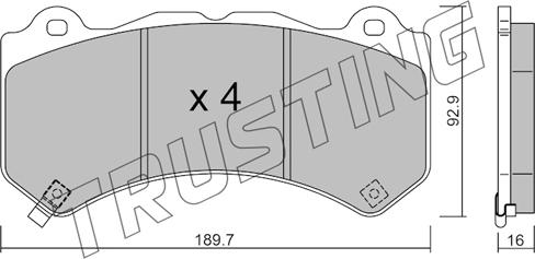 Trusting 1182.0 - Тормозные колодки, дисковые, комплект autosila-amz.com