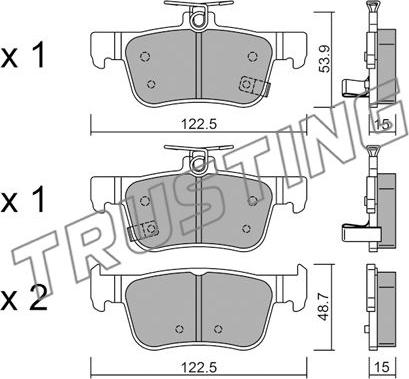 Trusting 1131.0 - Тормозные колодки, дисковые, комплект autosila-amz.com