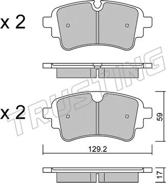 Trusting 1129.1 - Тормозные колодки, дисковые, комплект autosila-amz.com