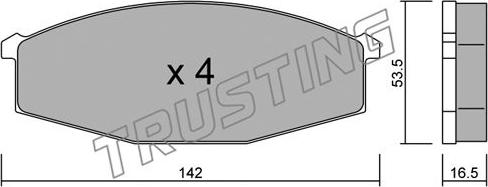 Trusting 112.0 - Тормозные колодки, дисковые, комплект autosila-amz.com