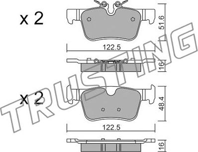 Trusting 1121.0 - Тормозные колодки, дисковые, комплект autosila-amz.com