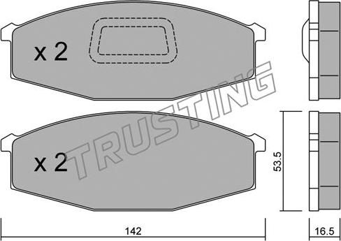 Trusting 112.1 - Тормозные колодки, дисковые, комплект autosila-amz.com