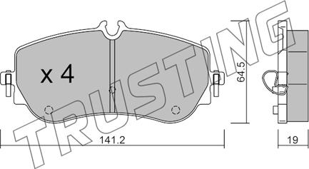 Trusting 1175.0 - Тормозные колодки, дисковые, комплект autosila-amz.com