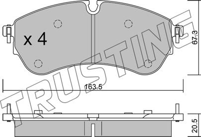 Trusting 1173.0 - Тормозные колодки, дисковые, комплект autosila-amz.com