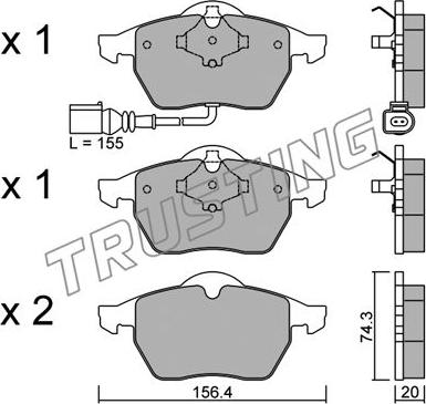 Trusting 188.4 - К-т дисков. тормоз. колодок autosila-amz.com