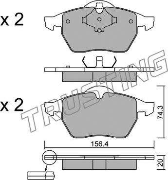 Trusting 188.2 - Тормозные колодки, дисковые, комплект autosila-amz.com