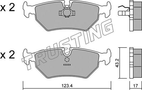 Trusting 182.0 - Тормозные колодки, дисковые, комплект autosila-amz.com