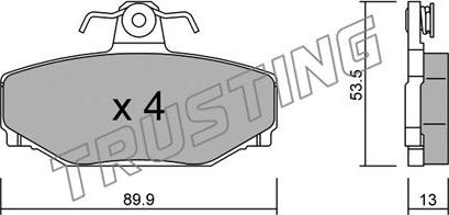 Trusting 133.0 - Тормозные колодки, дисковые, комплект autosila-amz.com