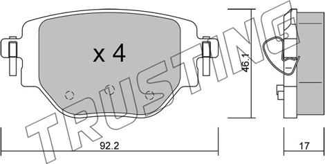 Trusting 1246.0 - Тормозные колодки, дисковые, комплект autosila-amz.com