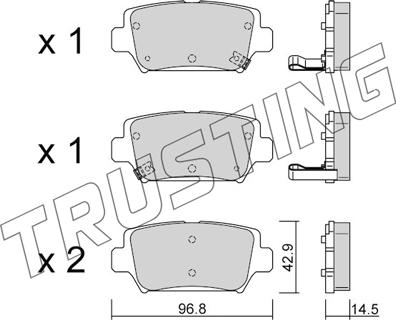 Trusting 1240.0 - Тормозные колодки, дисковые, комплект autosila-amz.com