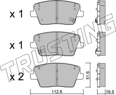 Trusting 1242.0 - Тормозные колодки, дисковые, комплект autosila-amz.com