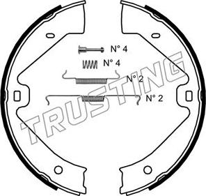 Trusting 124.289K - Комплект тормозов, ручник, парковка autosila-amz.com