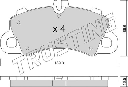 Trusting 1259.0 - Тормозные колодки, дисковые, комплект autosila-amz.com