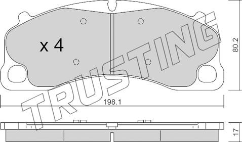 Trusting 1256.0 - Тормозные колодки, дисковые, комплект autosila-amz.com