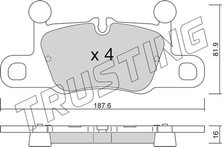 Trusting 1258.0 - Тормозные колодки, дисковые, комплект autosila-amz.com