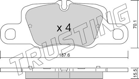 Trusting 1257.0 - Тормозные колодки, дисковые, комплект autosila-amz.com