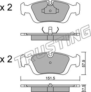 Trusting 126.0 - Тормозные колодки, дисковые, комплект autosila-amz.com