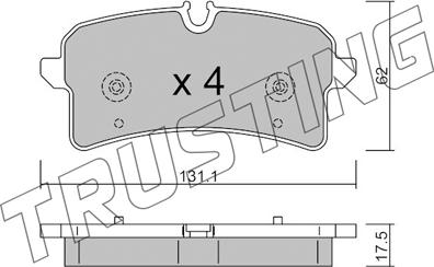 Trusting 1261.0 - Тормозные колодки, дисковые, комплект autosila-amz.com