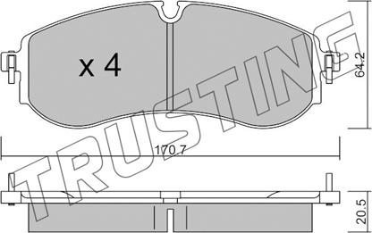 Trusting 1263.0 - Тормозные колодки, дисковые, комплект autosila-amz.com