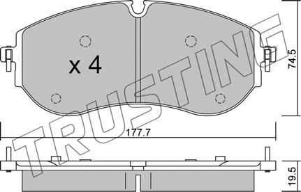 Trusting 1262.0 - Тормозные колодки, дисковые, комплект autosila-amz.com