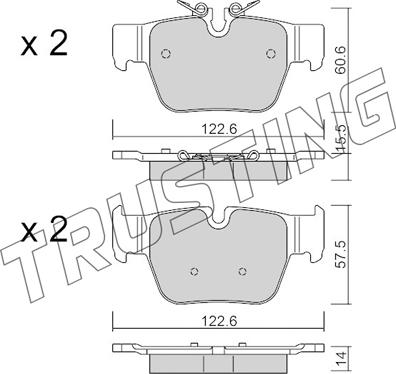 Trusting 1267.0 - Тормозные колодки, дисковые, комплект autosila-amz.com