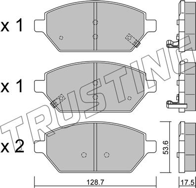 Trusting 1211.0 - Тормозные колодки, дисковые, комплект autosila-amz.com