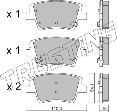 Trusting 1284.0 - Тормозные колодки, дисковые, комплект autosila-amz.com