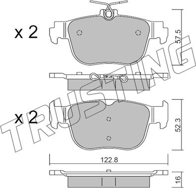 Trusting 1281.0 - Тормозные колодки, дисковые, комплект autosila-amz.com