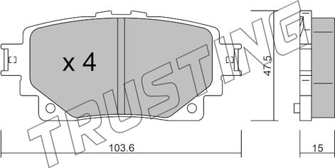 Trusting 1229.0 - Тормозные колодки, дисковые, комплект autosila-amz.com