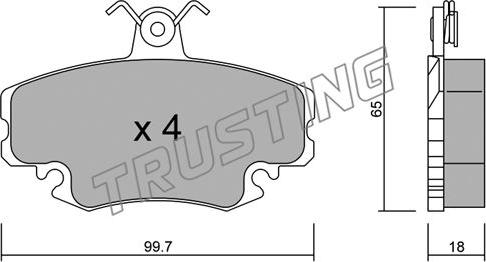 Trusting 122.0 - Тормозные колодки, дисковые, комплект autosila-amz.com