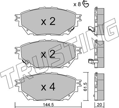 Trusting 1222.0 - Тормозные колодки, дисковые, комплект autosila-amz.com