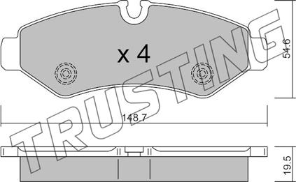 Trusting 1275.0 - Тормозные колодки, дисковые, комплект autosila-amz.com