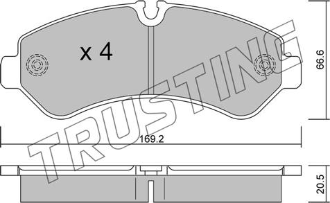 Trusting 1276.0 - Тормозные колодки, дисковые, комплект autosila-amz.com