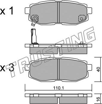 Trusting 892.0 - Тормозные колодки, дисковые, комплект autosila-amz.com