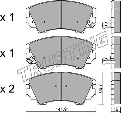 Trusting 859.0 - Тормозные колодки, дисковые, комплект autosila-amz.com